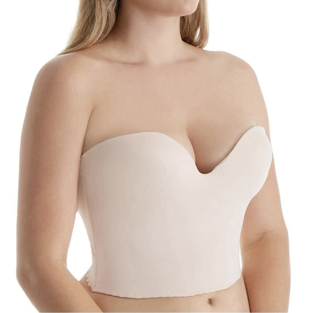 NEW! Size 34D Carnival 206 Women Low Plunge Longline Wedding Prom Bra Ivory $65!